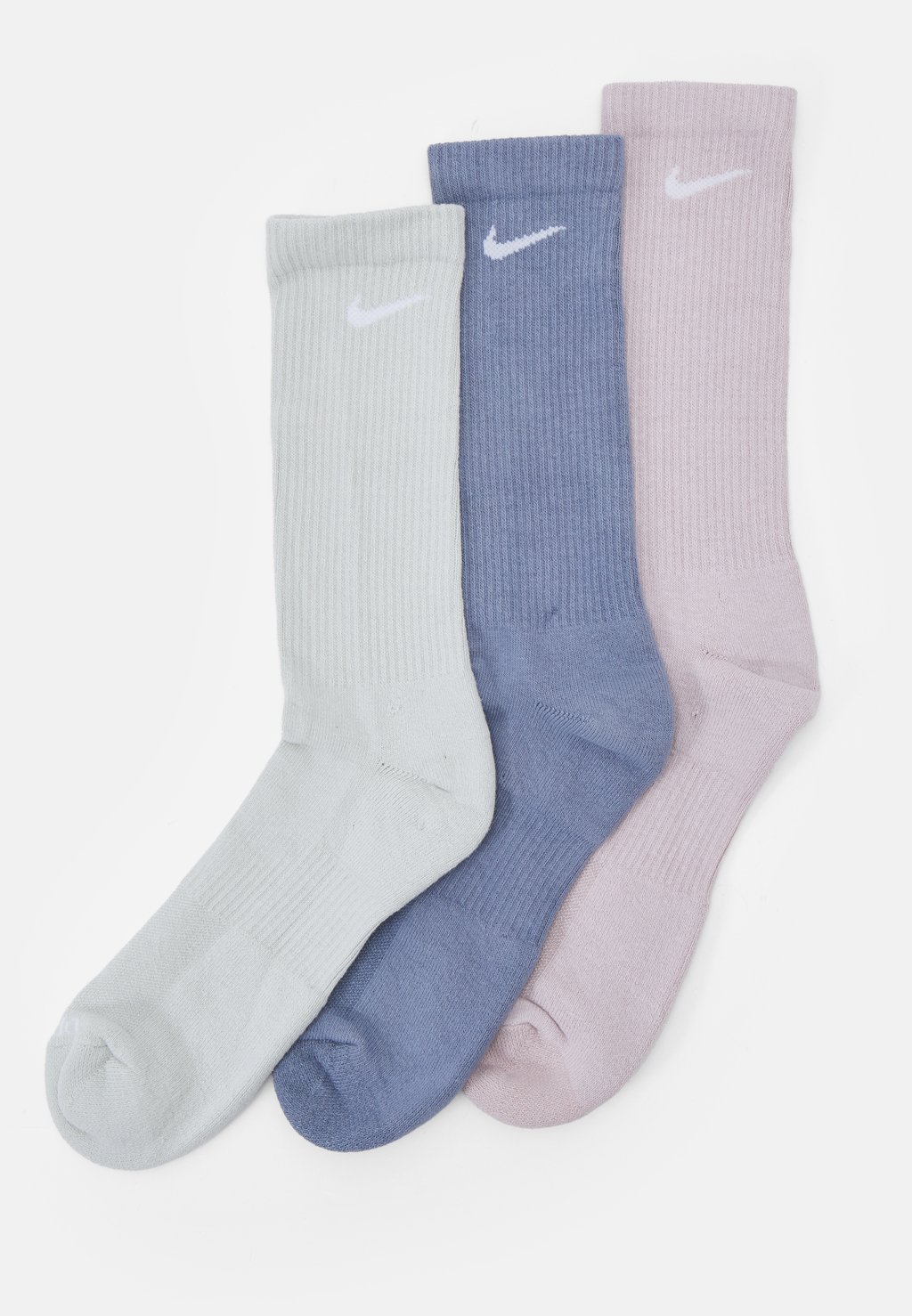 Спортивные носки Everyday Plus Cush Crew Unisex 3 Pack Nike, цвет ashen slate(white)/platinum violet(white)/light silver(white)