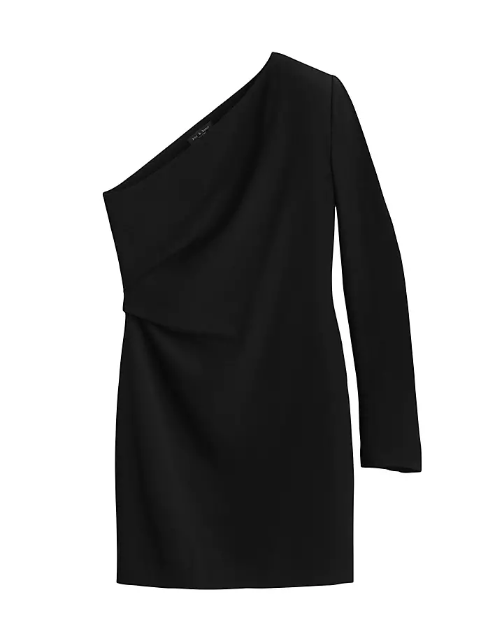 Мини-платье Neeva из крепа на одно плечо Rag & Bone, черный