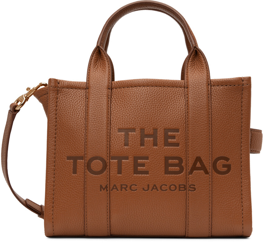 

Коричневая кожаная маленькая сумка-тоут Marc Jacobs