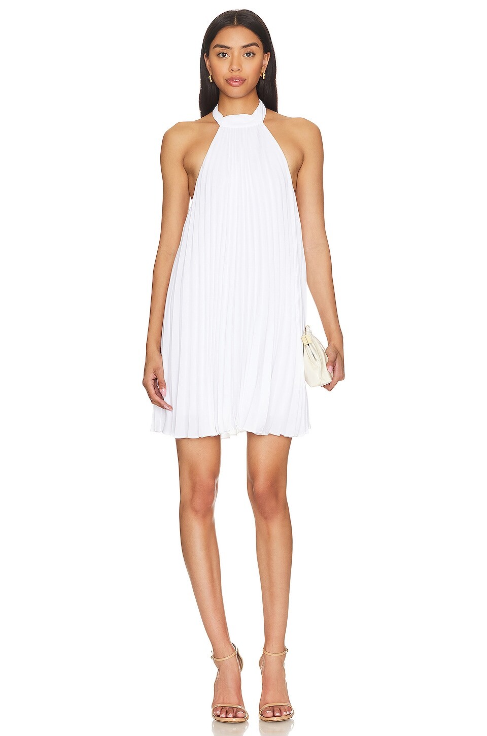 

Платье мини Alice + Olivia Aviana Halter Neck, белый