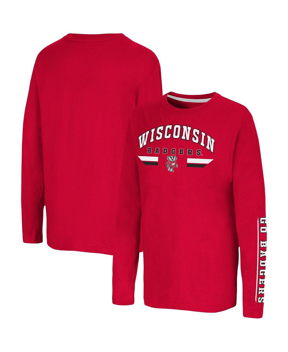 

Футболка с длинными рукавами Big Boys Red Wisconsin Badgers Tornado Reef 2-Hit Colosseum