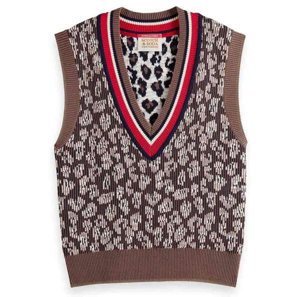 

Жилет Scotch & Soda Animal Jacquard Spencer, коричневый
