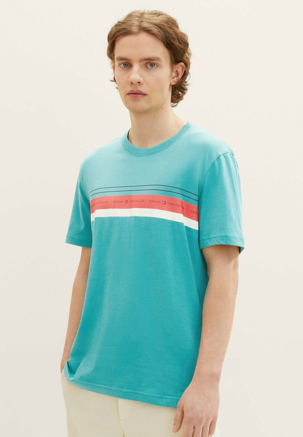 

Футболка с принтом Printed Tom Tailor, цвет deep turquoise