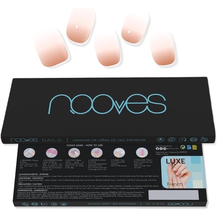 NOOVES NAILS Премиальные гель-листы для ногтей с предварительно нанесенным покрытием Desert Nude Gradient, 20 шт.