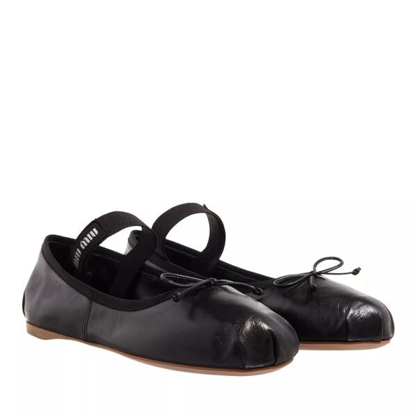 

Лоферы leather ballerinas Miu Miu, черный