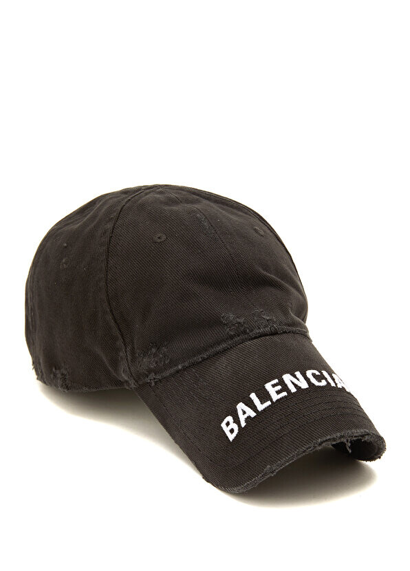 

Черно-белая мужская шляпа с вышитым логотипом Balenciaga