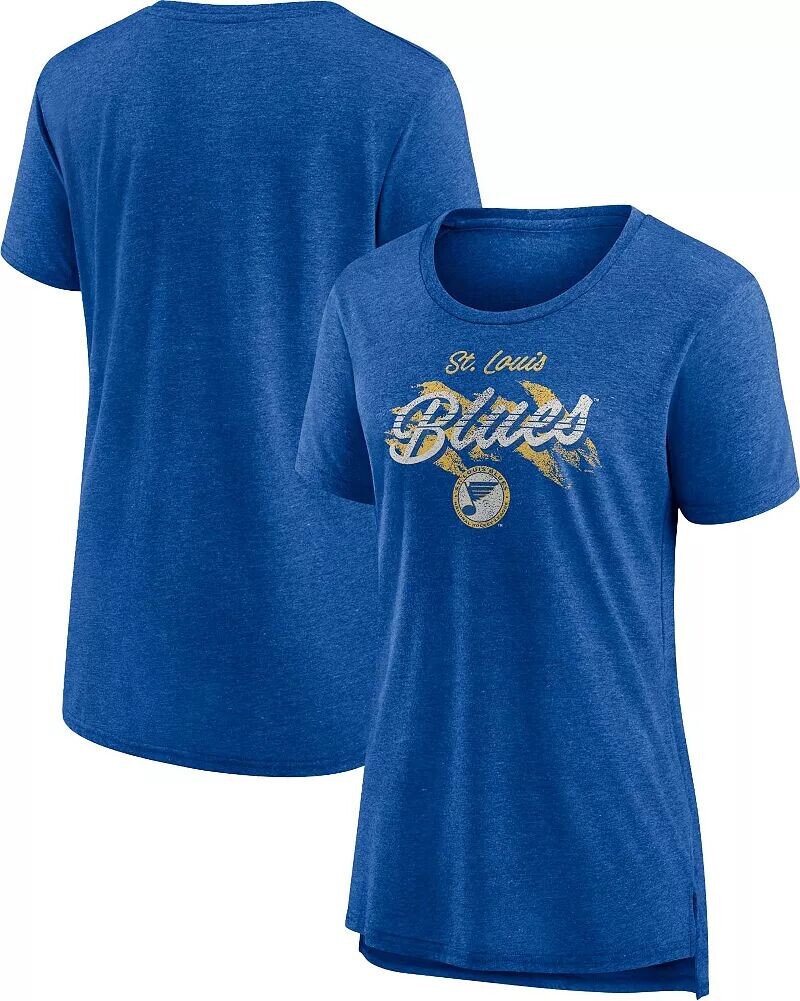 

Женская футболка НХЛ St. Louis Blues Vintage серого цвета из трех смесей