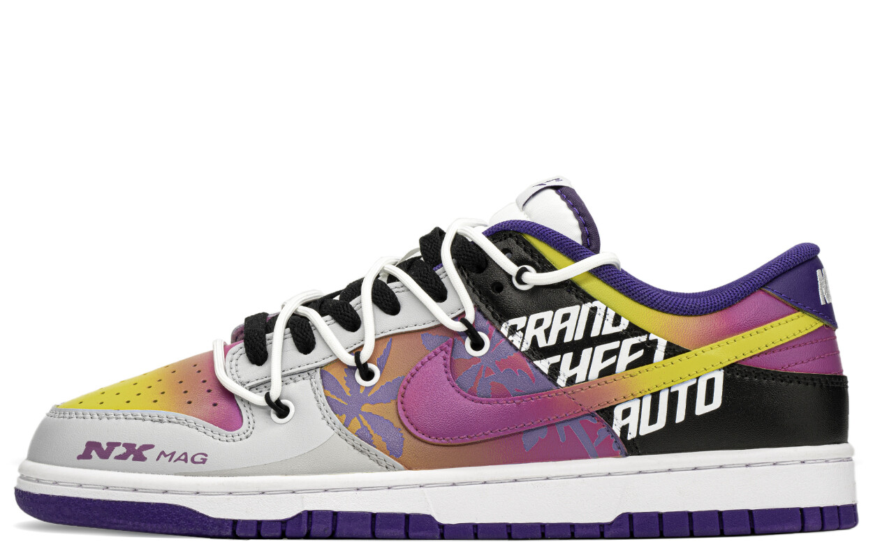 

Кроссовки Nike Dunk Skateboarding Shoes Men Low-top Black/purple, фиолетовый