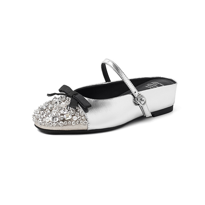 

Мюли JIUXINGDAO Closed Toe Slippers Women's, серебряный