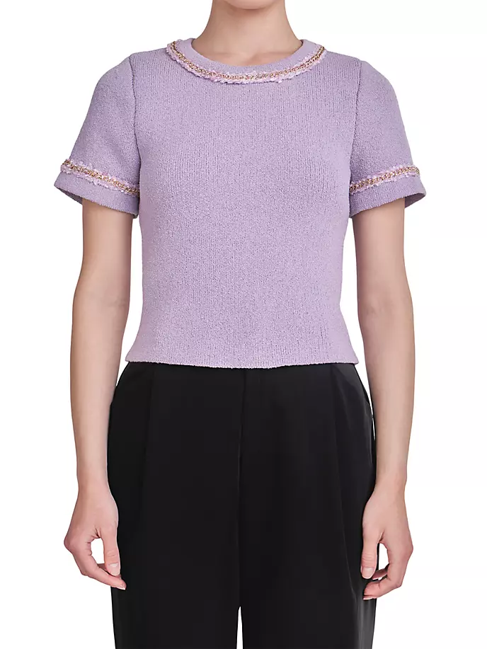 

Вязаный топ с короткими рукавами и отделкой цепочкой Endless Rose, цвет lilac
