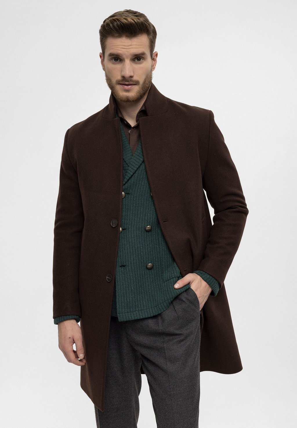 Классическое пальто Antioch, цвет dark brown
