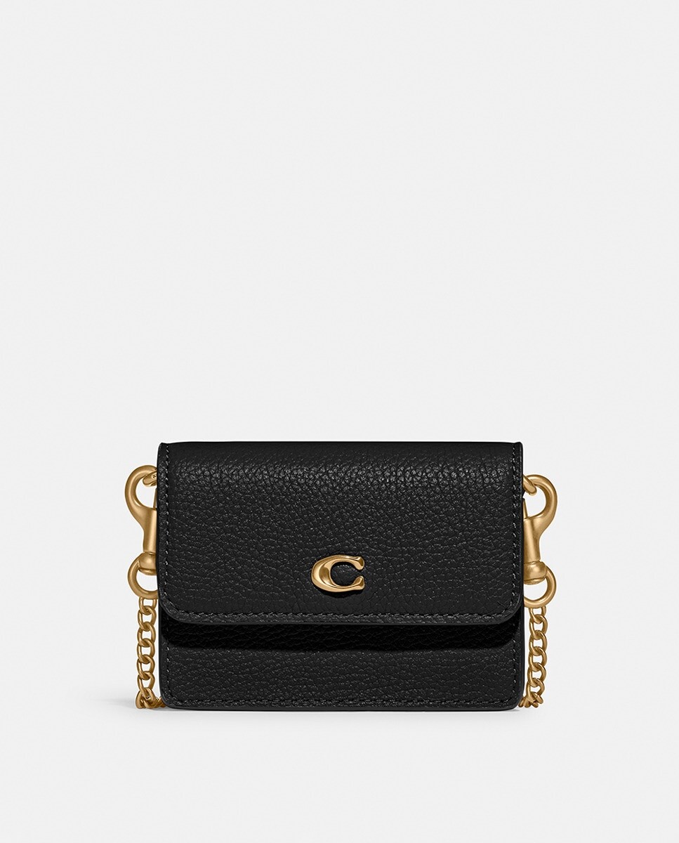 

Визитница с полуклапаном черного цвета Coach, черный