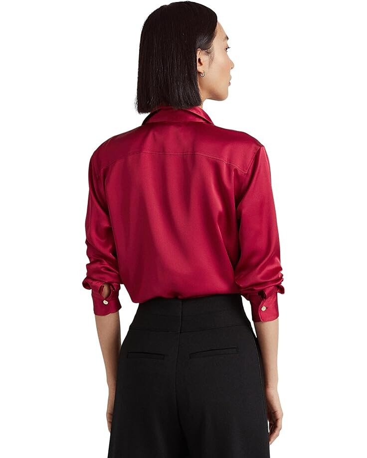 

Рубашка LAUREN Ralph Lauren Satin Charmeuse Shirt, цвет Classic Red