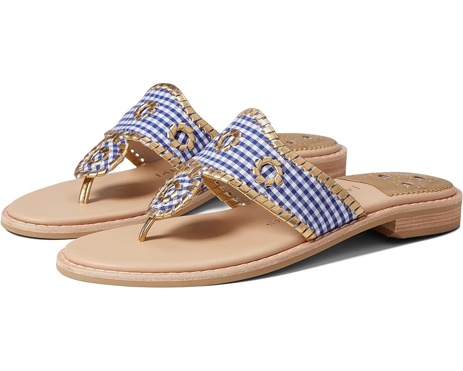 

Сандалии Jack Rogers Jacks II Flat Sandal Gingham, цвет Gingham/Gold