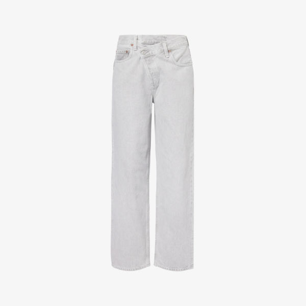 цена Широкие джинсы criss cross со средней посадкой из органического хлопка Agolde, серый