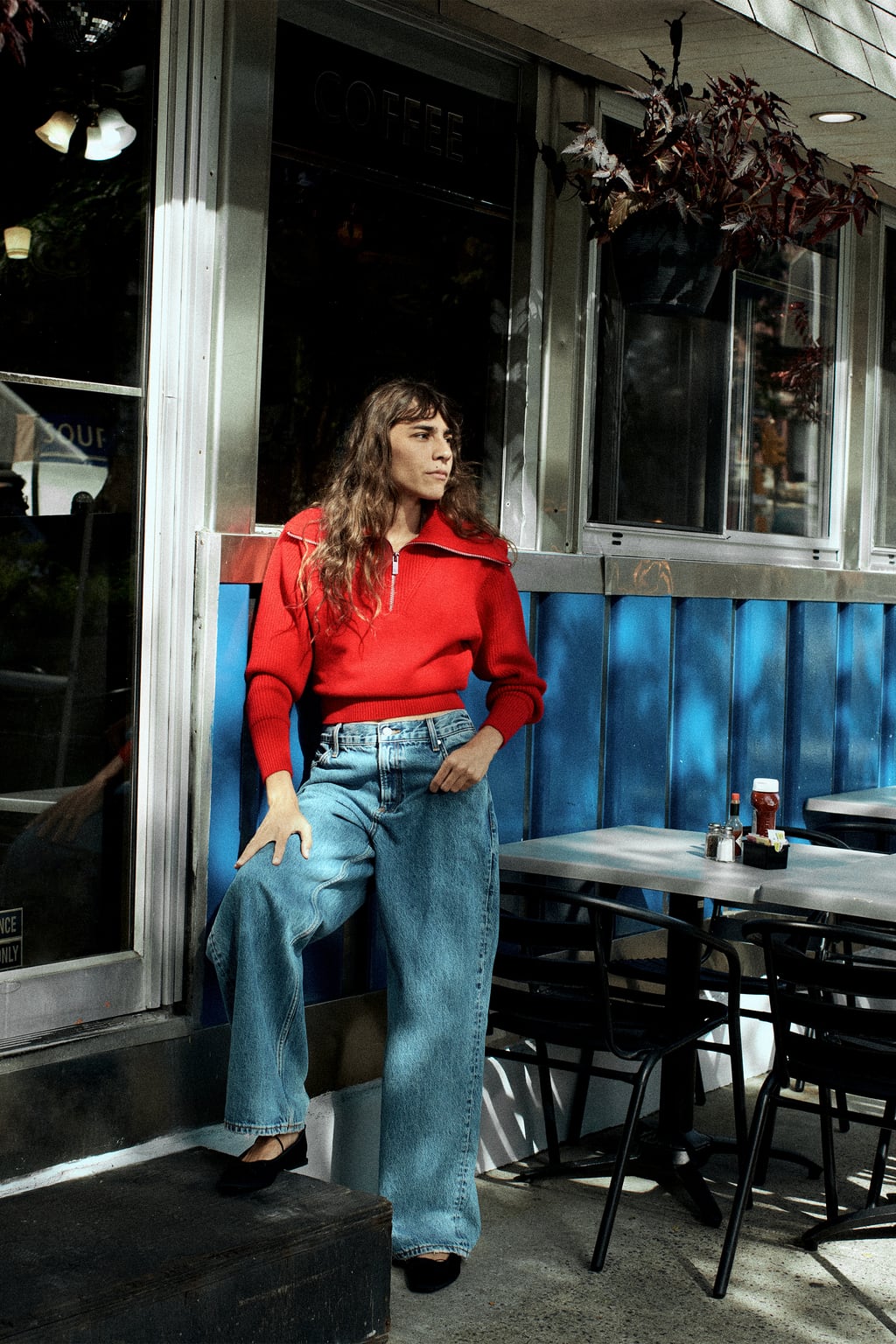 

Прямые джинсы со средней посадкой Zw Collection ZARA, синий