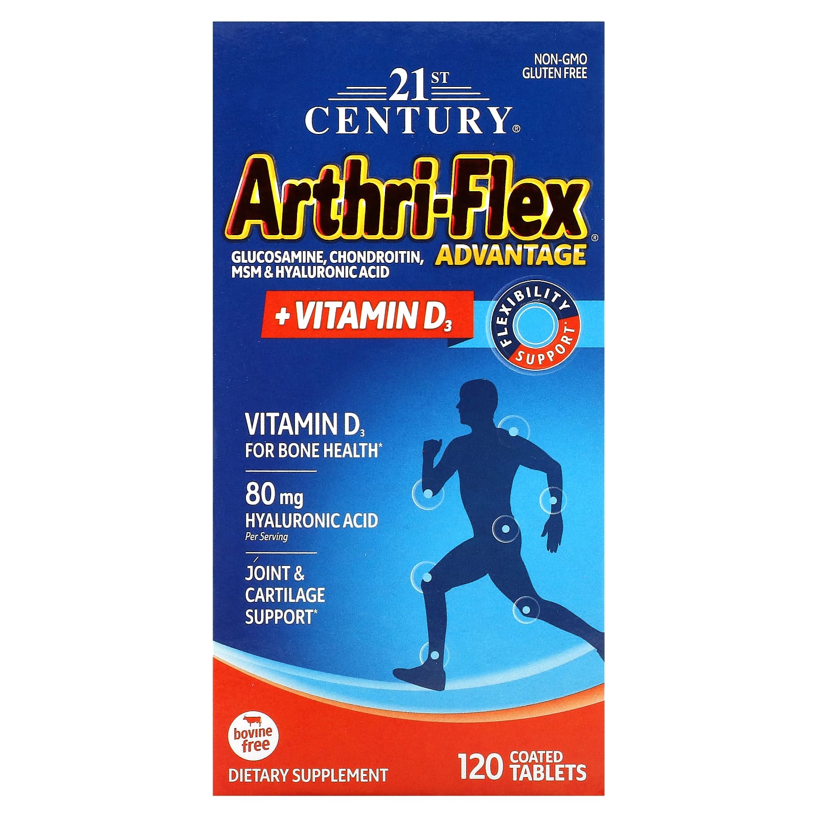 21st Century Arthri-Flex Advantage + витамин D3 120 таблеток с энтеросолюбильным покрытием 21st century смесь ацидофильных пробиотиков 150