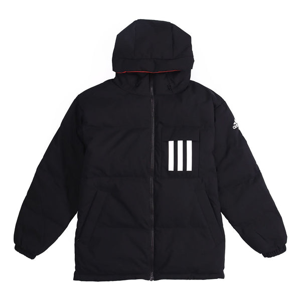Пуховик adidas Rev 3st Down Ho Stay Warm Reversible Outdoor hooded down Jacket Black, черный цена и фото