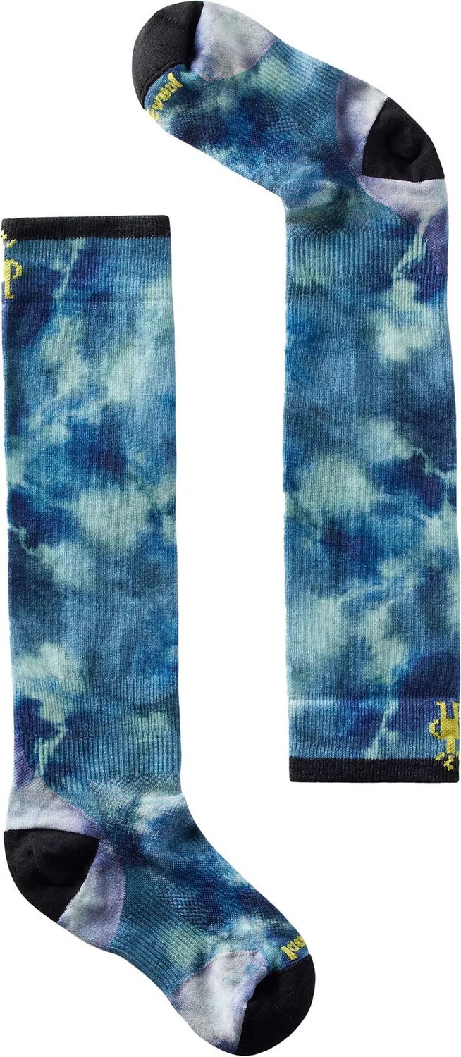 

Носки Smartwool Junior Ski Zero Cushion с принтом Tie Dye поверх икр