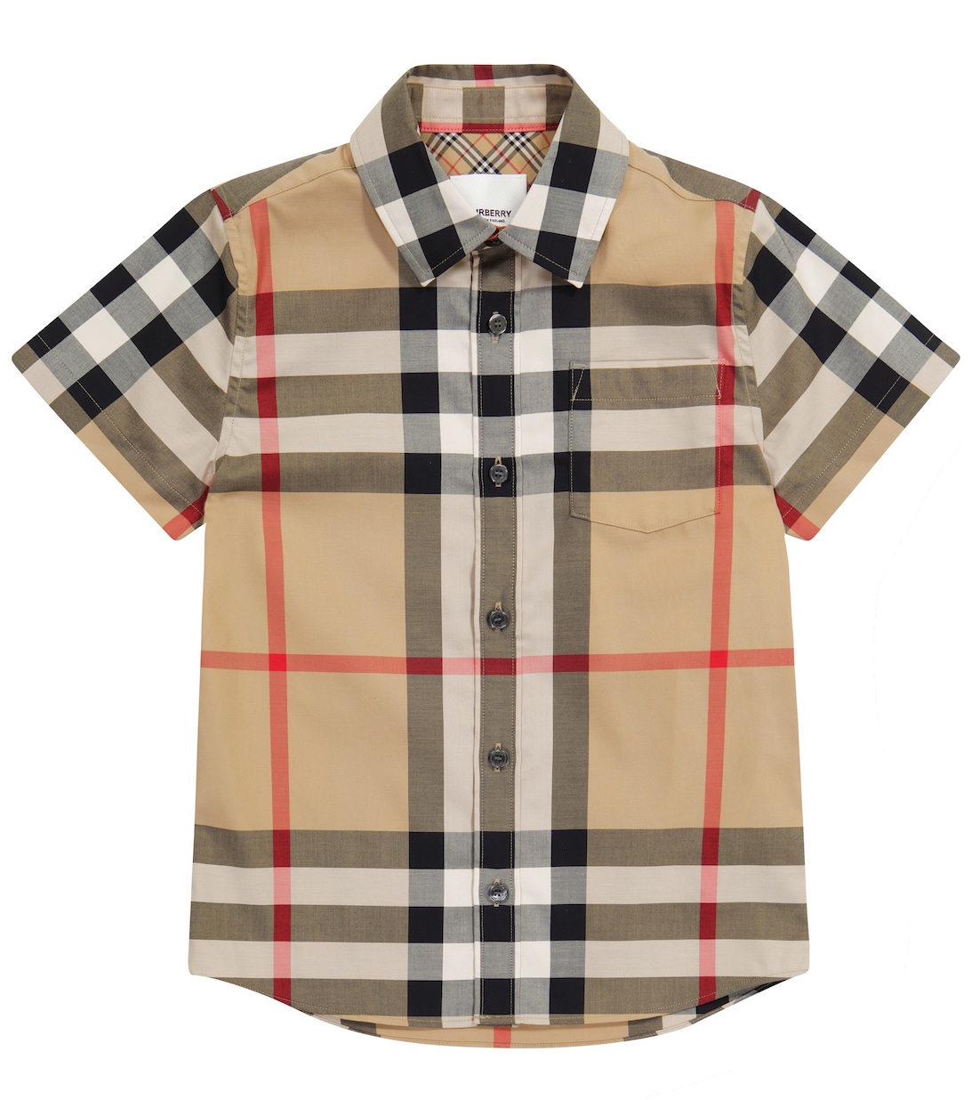 Хлопковая рубашка в винтажную клетку Burberry, бежевый