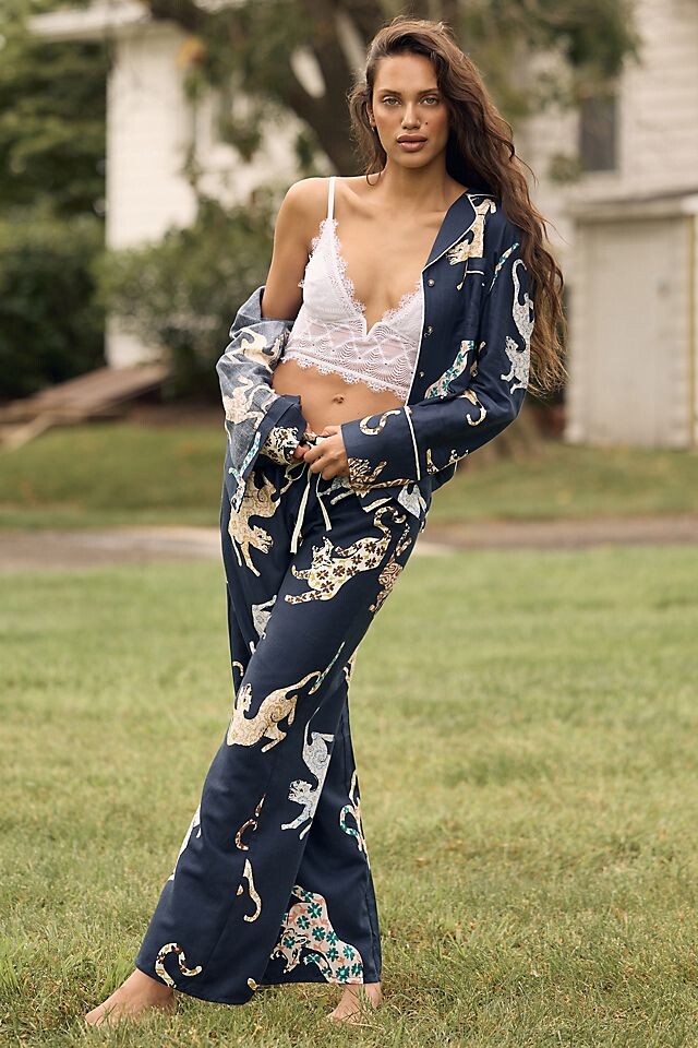 

Брюки пижамные Anthropologie, темно-синий