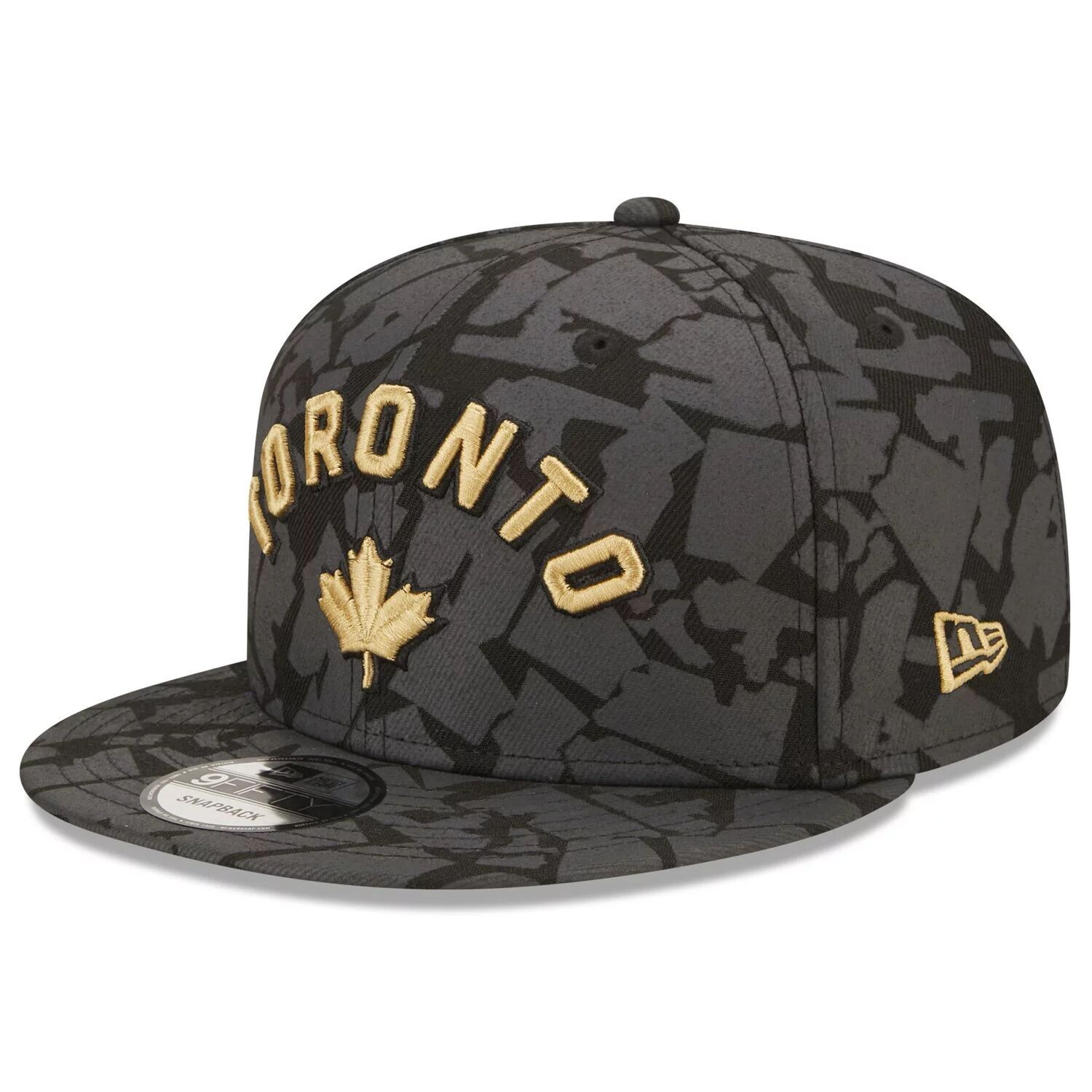 

Мужская серая мужская регулируемая кепка New Era Toronto Raptors 2022/23 City Edition 9FIFTY Snapback, Серый