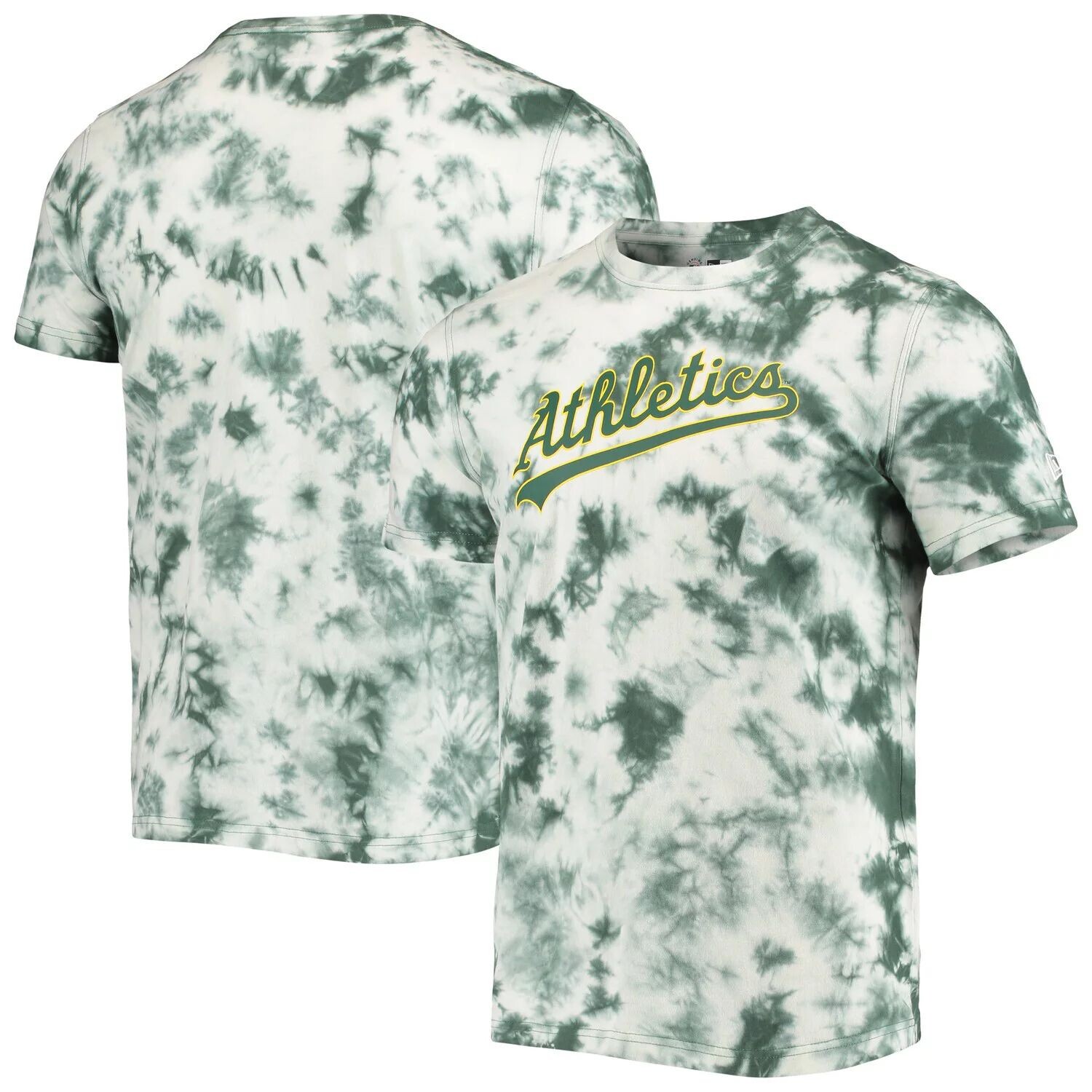 

Мужская зеленая футболка New Era Oakland Athletics Team с принтом тай-дай