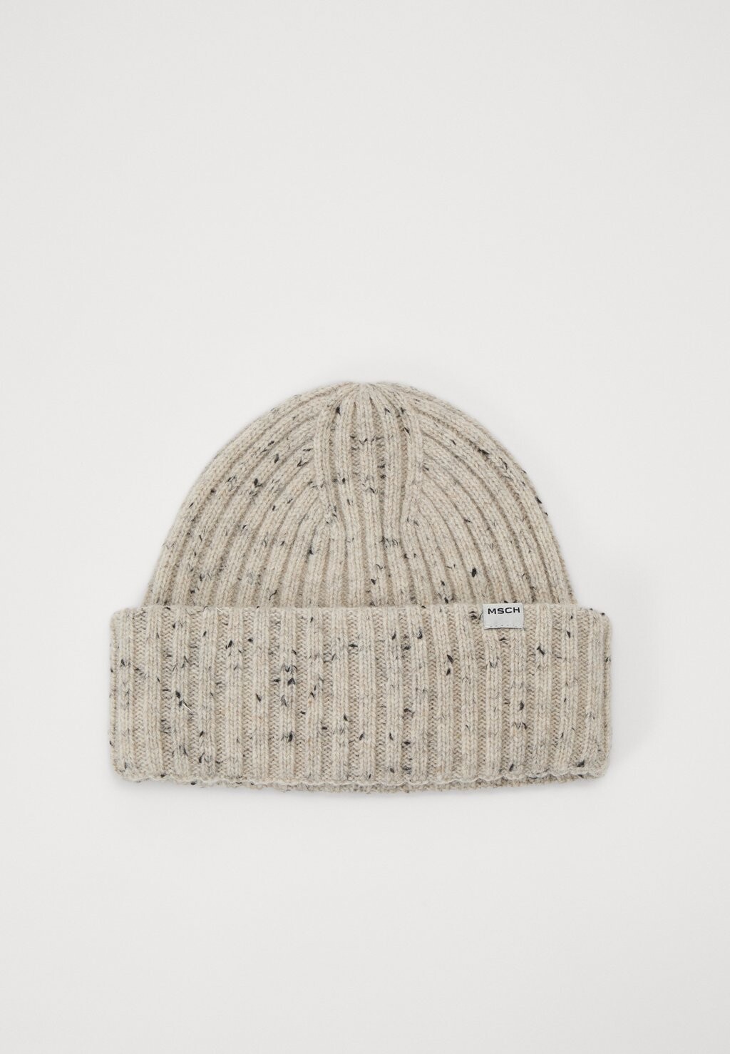 Шапка Mschnasra Beanie MSCH Copenhagen, цвет oatmeal melange