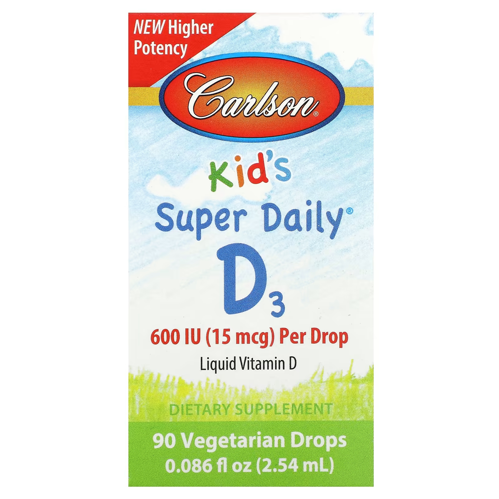 Пищевая добавка Carlson Kid's Super Daily D3 15 мкг, 90 растительных капель