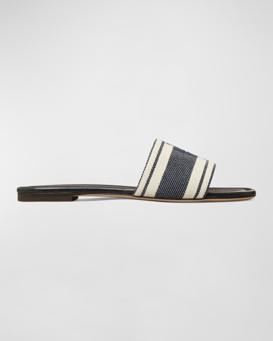 

Сандалии с жаккардовым шлепанцем Double T Tory Burch