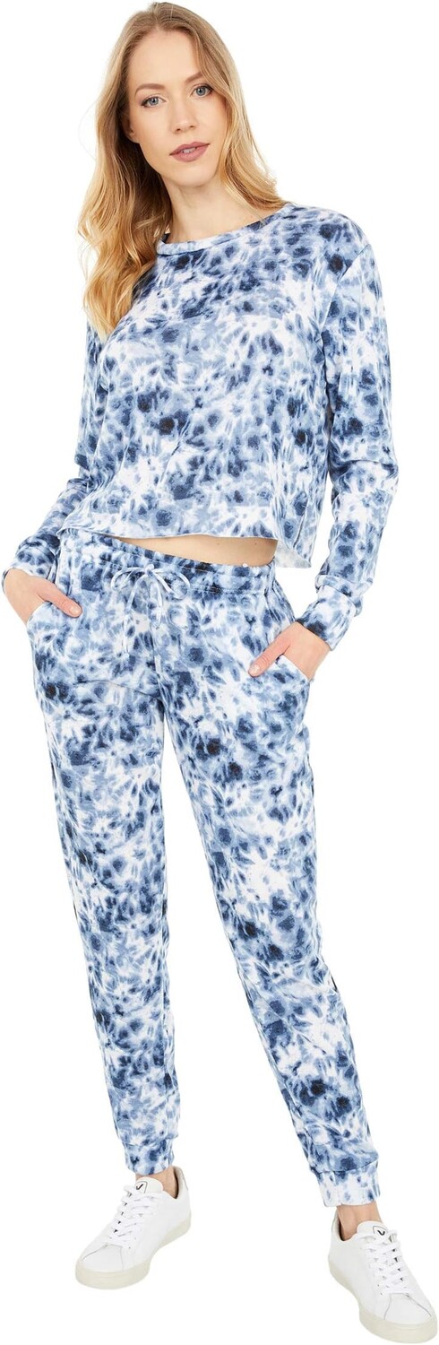 

Брюки YMI Two-Piece Pullover & Pants Fleece Set, цвет Blue Tie-Dye