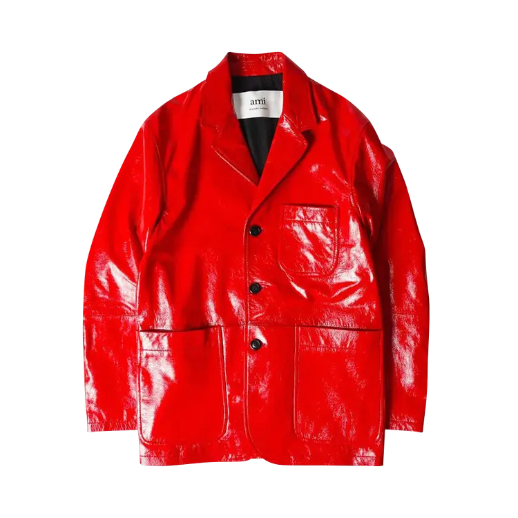 

Куртка Ami Leather 'Scarlet Red', красный