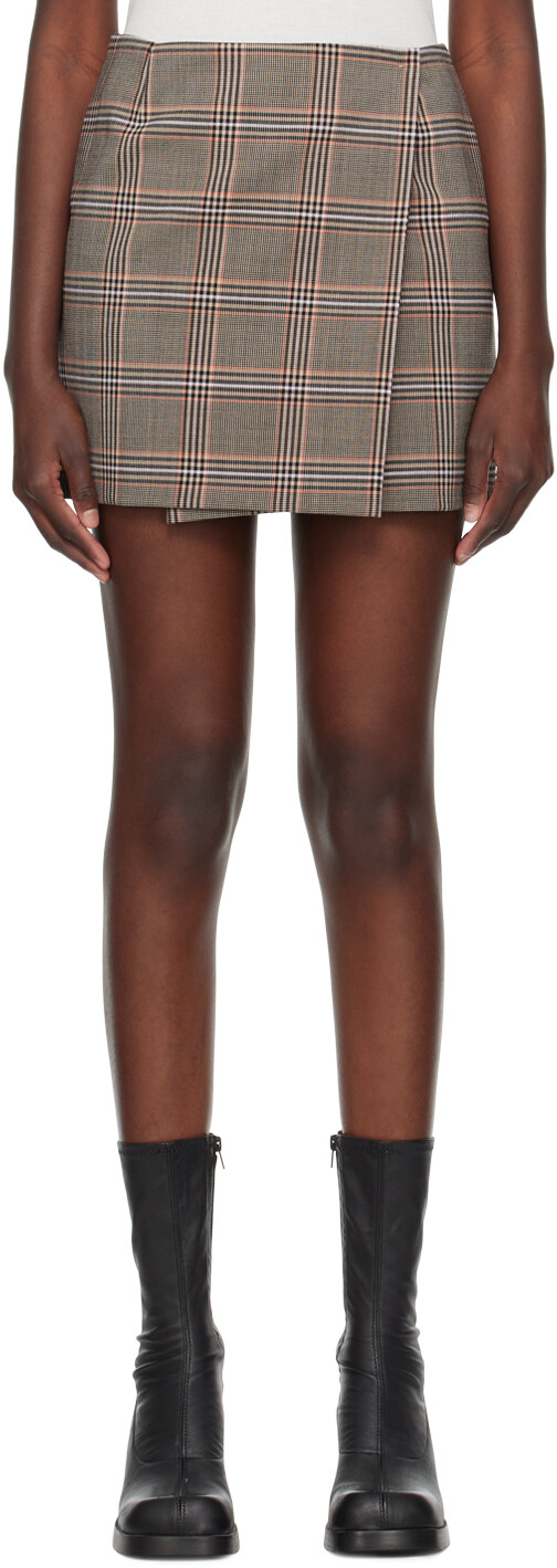 

Коричневая мини-юбка в клетку Sportmax Glen