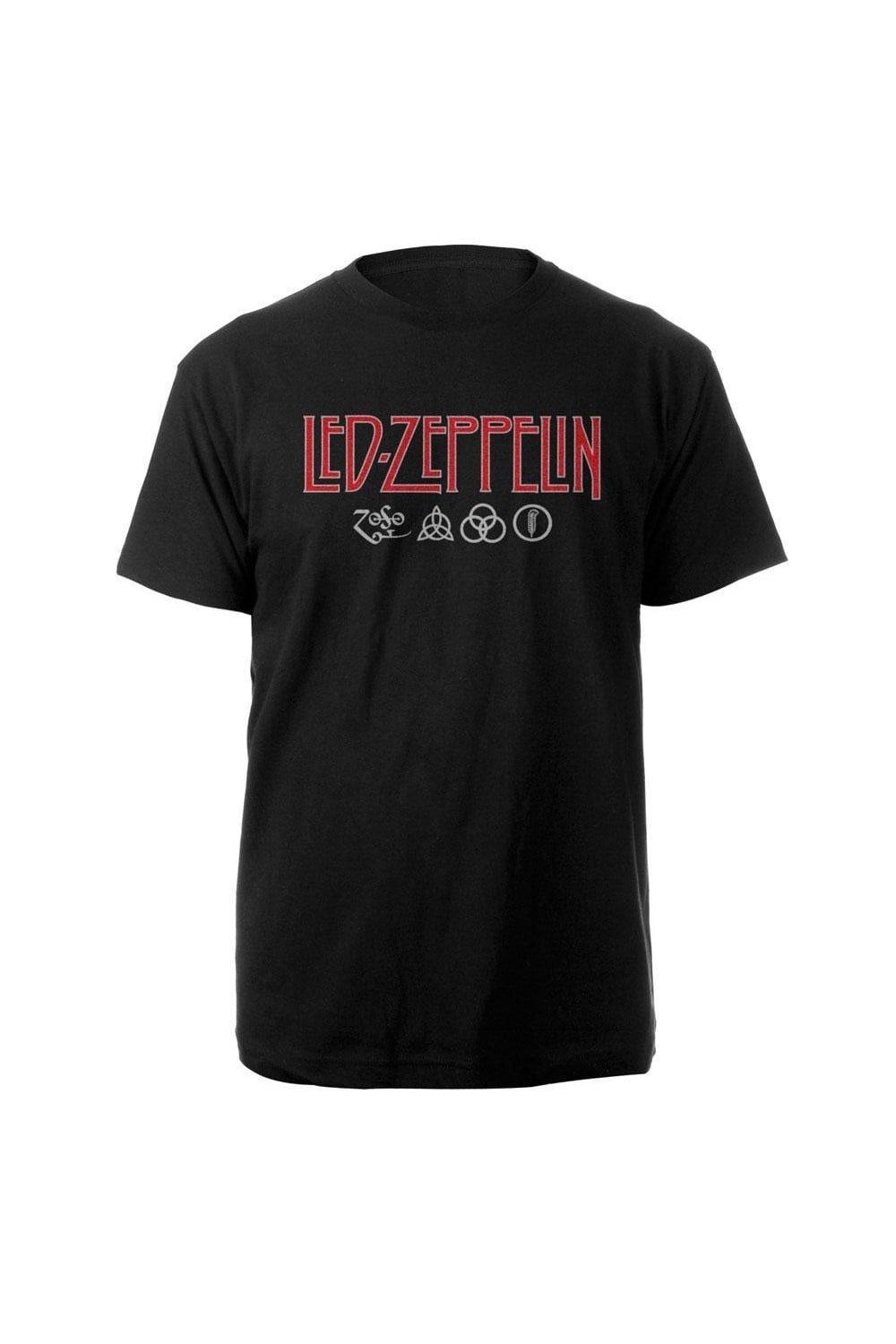 футболка с логотипом Led Zeppelin, черный японская футболка с длинным рукавом icarus led zeppelin черный