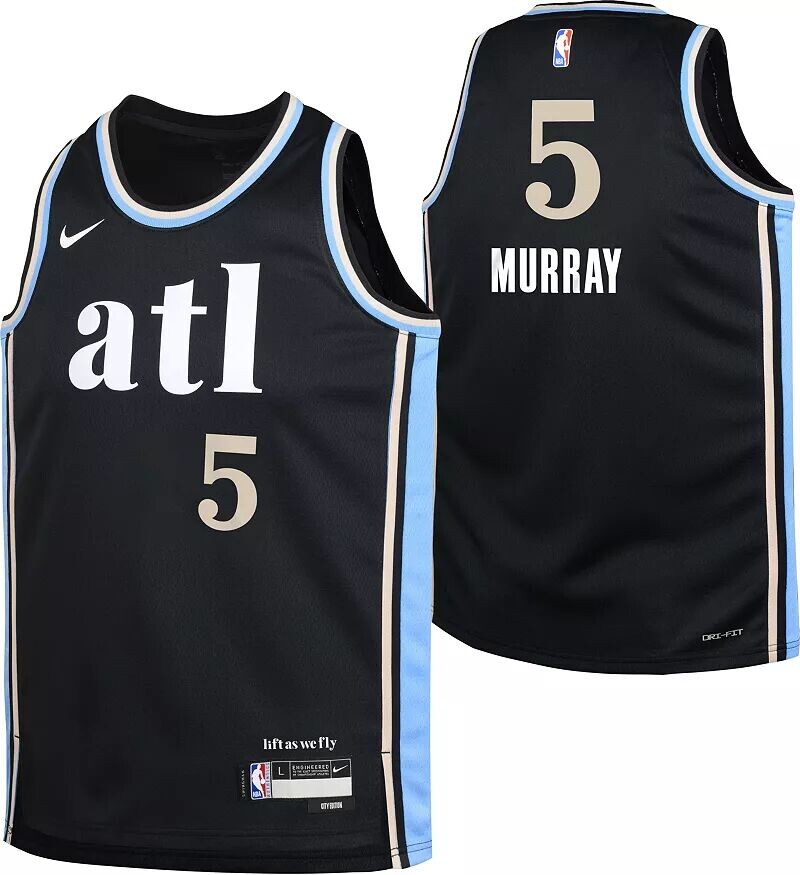 

Черная майка Nike Youth 2023-24 City Edition Atlanta Hawks Dejounte Murray #5 Swingman