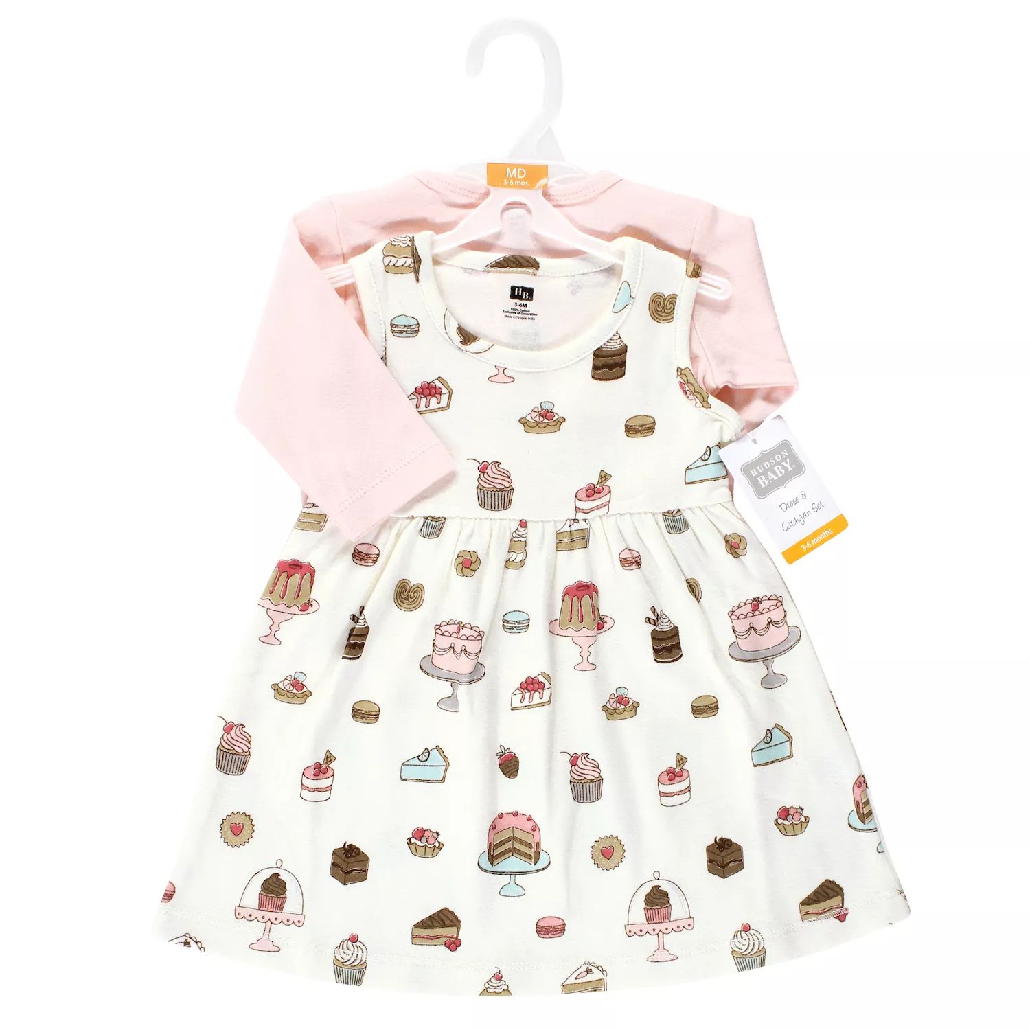 Комплект из хлопкового платья и кардигана для младенцев и малышей Hudson, Sweet Bakery Hudson Baby