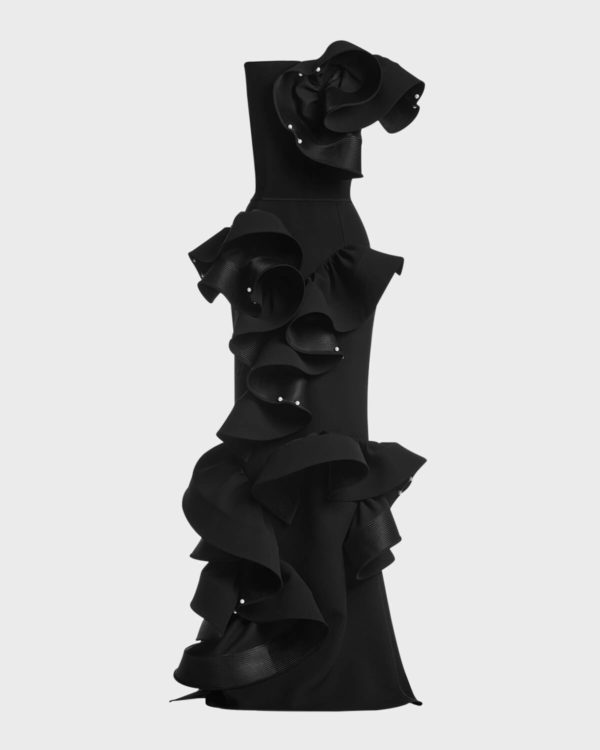 

Платье без бретелек с оборками Indulgence Maticevski, цвет Black Pearls
