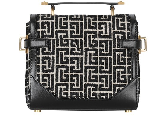 

Двухцветная сумка B-Buzz 23 с кожаной вставкой Balmain, черный