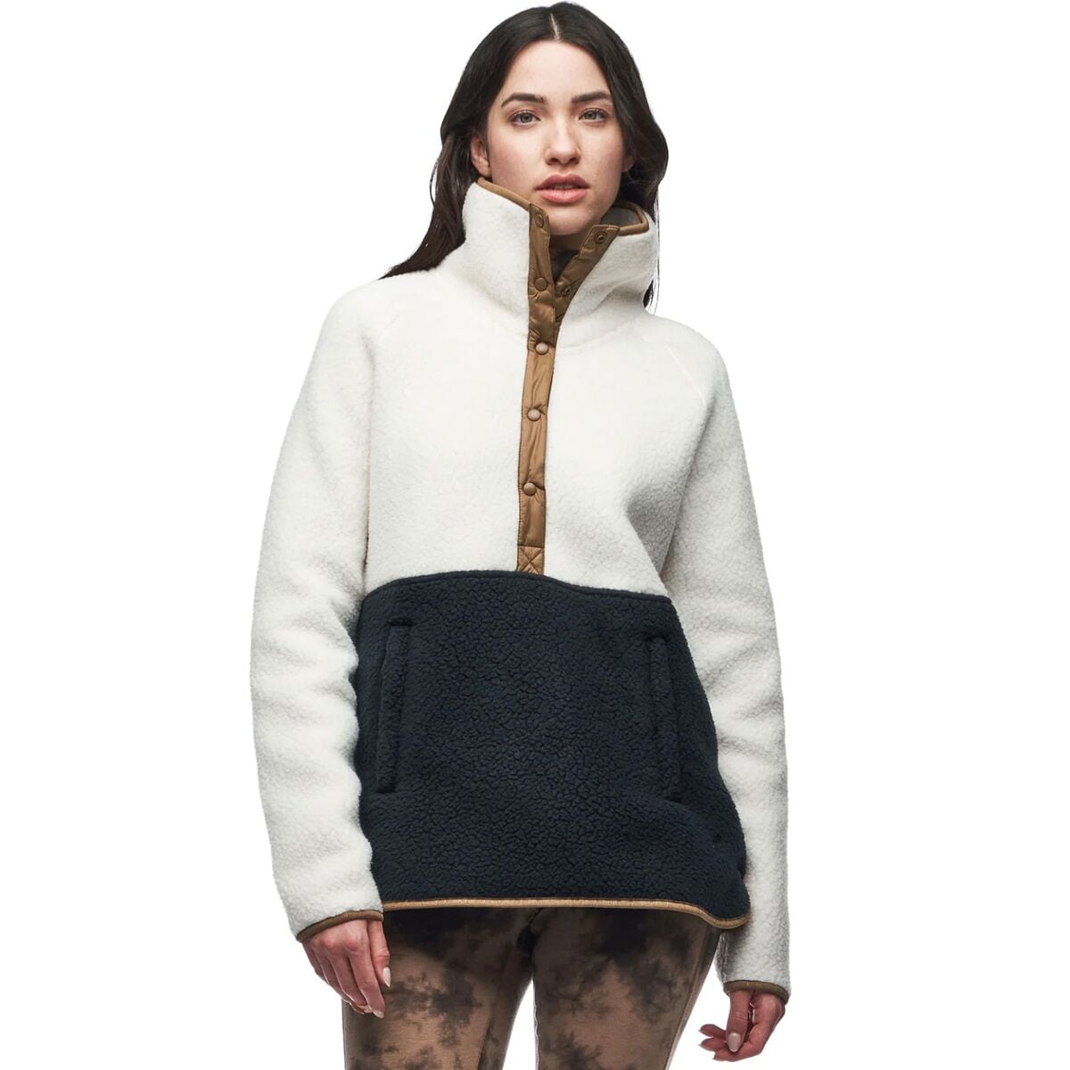 Флисовый пуловер pecora Indyeva, цвет ecume/black cb