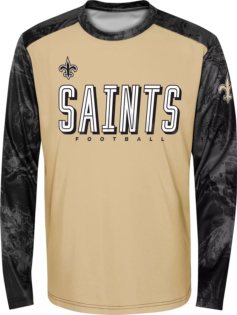 Nfl Team Apparel Молодежная футболка New Orleans Saints Cover 2 с длинными рукавами