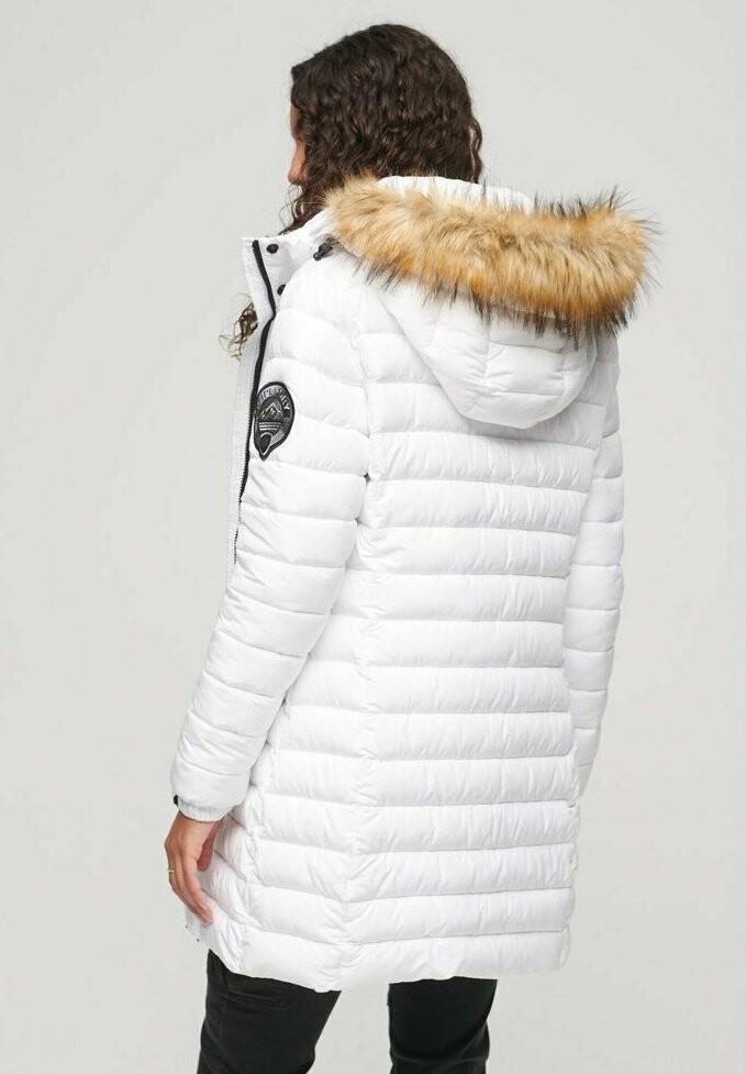 Зимнее пальто FUJI HOODED MID LENGTH PUFFER Superdry, белый