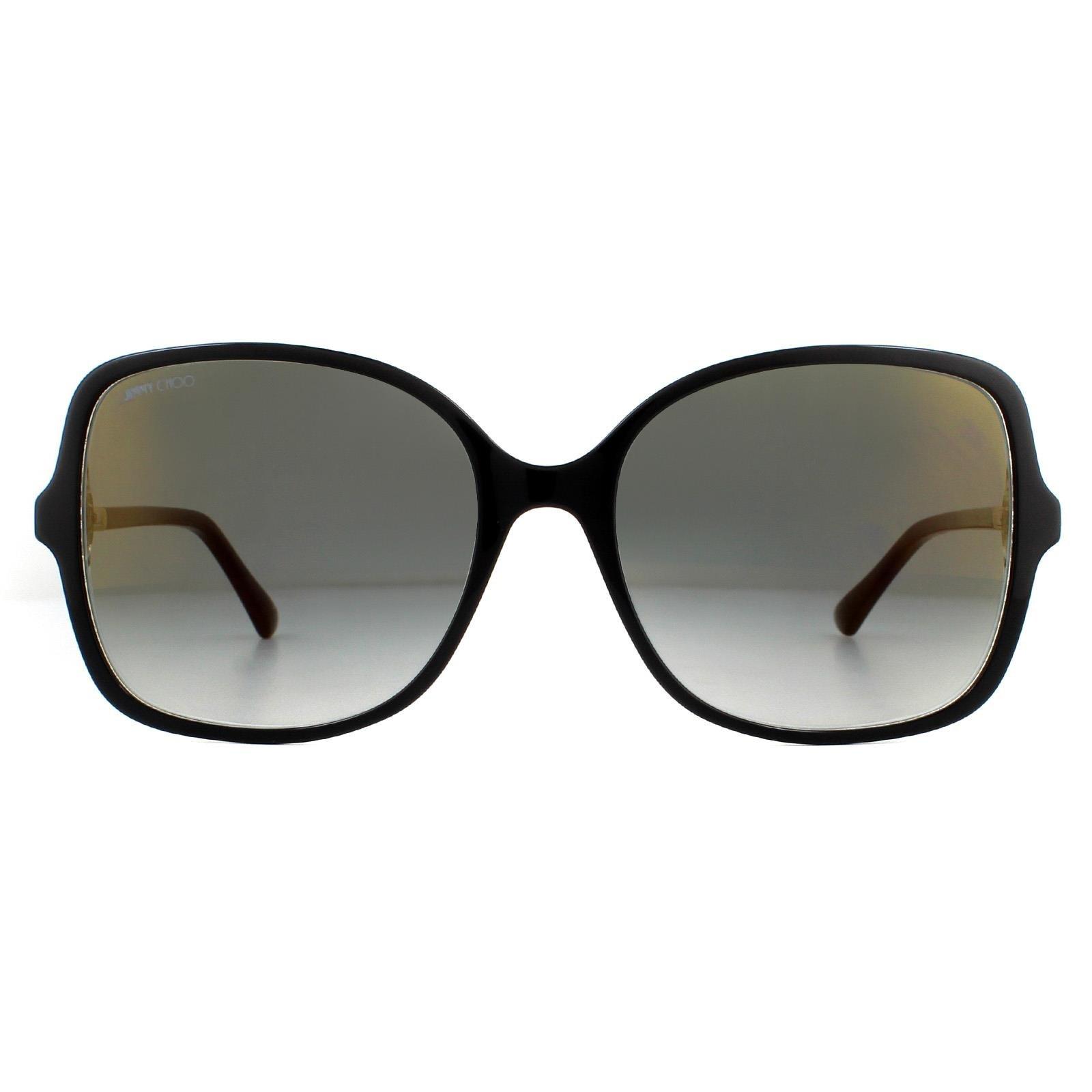 Модные черные прозрачные серые градиентные золотые зеркальные солнцезащитные очки Jimmy Choo, черный