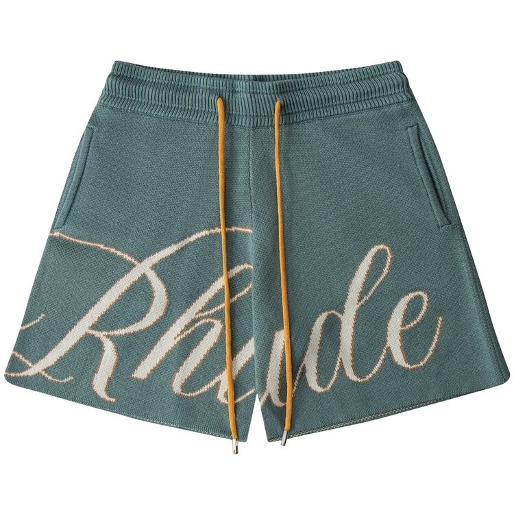 

Шорты Rhude Script Logo Knit 'Ivory/Sage', белый