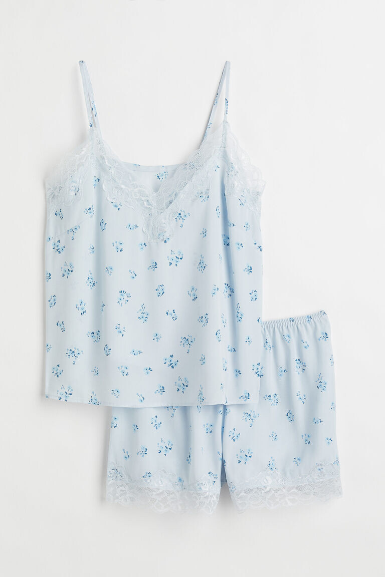 

Пижамный топ и шорты на бретельках H&M, синий