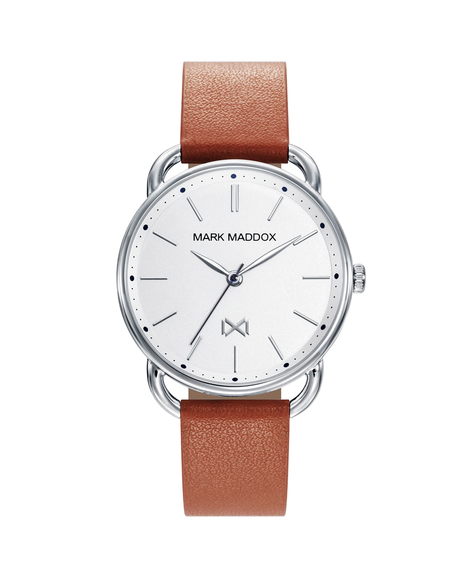 цена Женские часы Midtown MC7111-07 из стали и коричневого кожаного ремешка Mark Maddox, коричневый