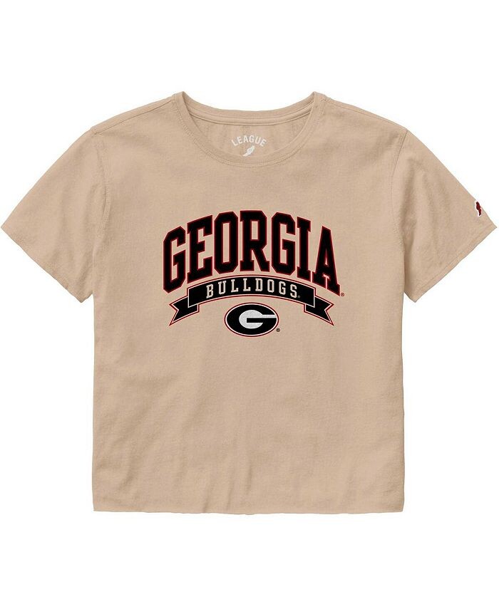 

Женская коричневая укороченная футболка Georgia Bulldogs Banner Clothesline League Collegiate Wear, тан/бежевый
