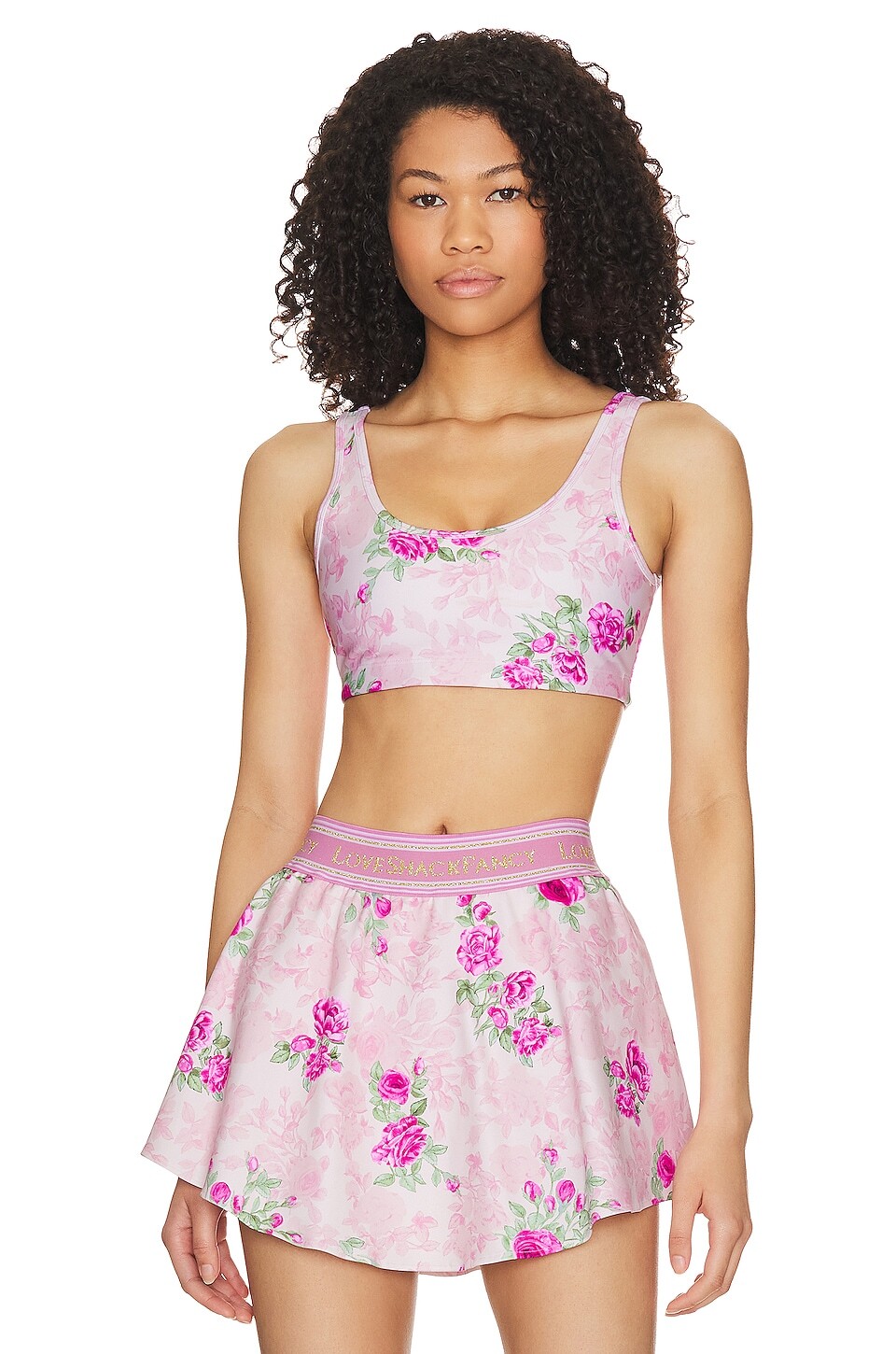 

Бюстгальтер LoveShackFancy Ornice Sports, цвет Pink Ivy