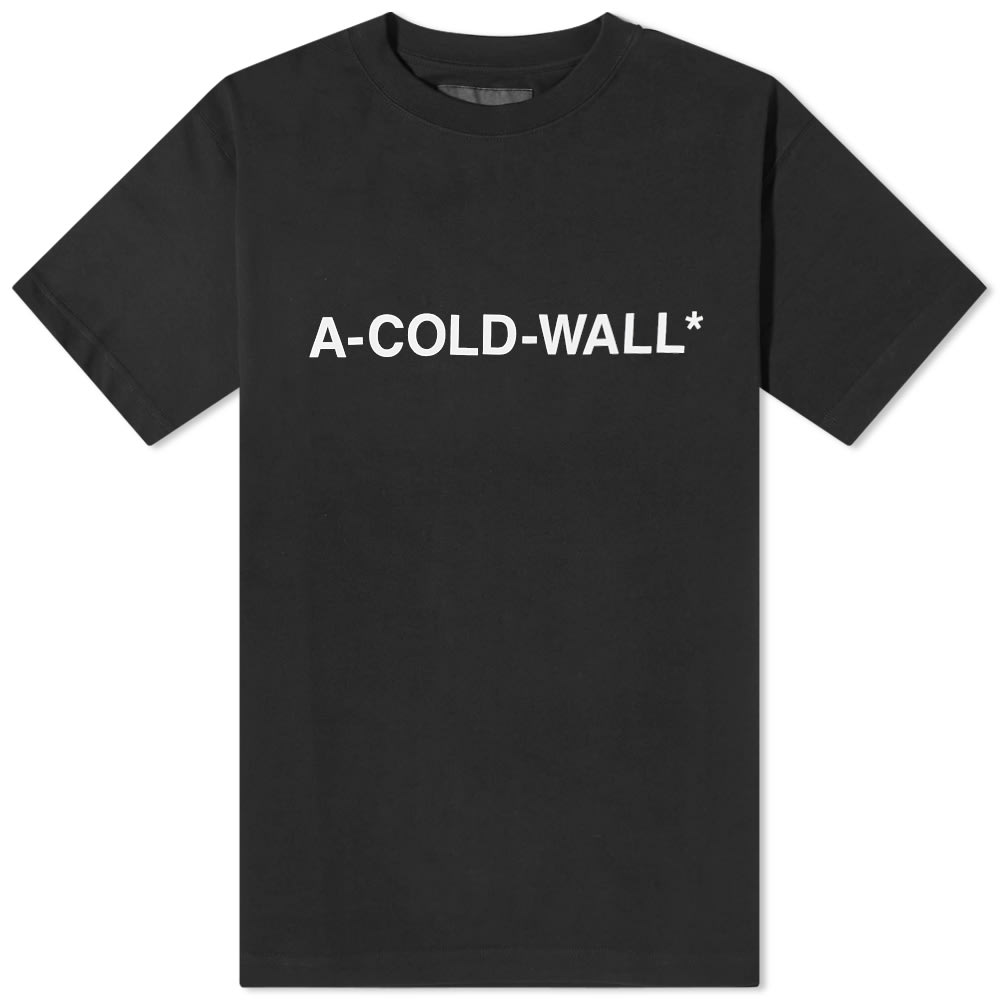 Футболка с логотипом A-COLD-WALL*, черный футболка a cold wall свободный силуэт круглый вырез принт абстрактный размер s черный