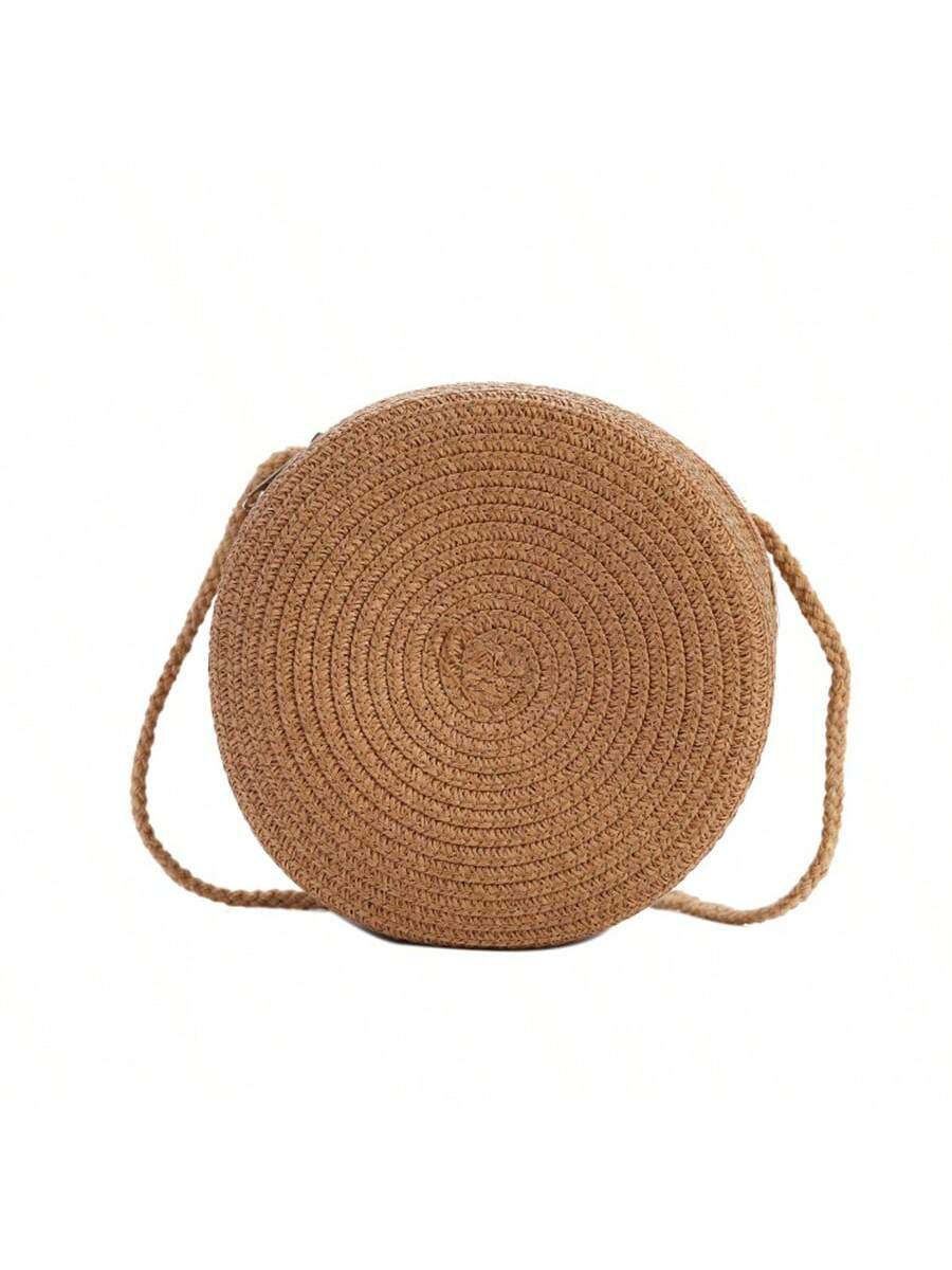 Мини-сумка на плечо, коричневый оптовая продажа модная соломенная женская летняя сумка из ротанга плетеная богемная пляжная женская сумка ручной работы плетеная дорожн