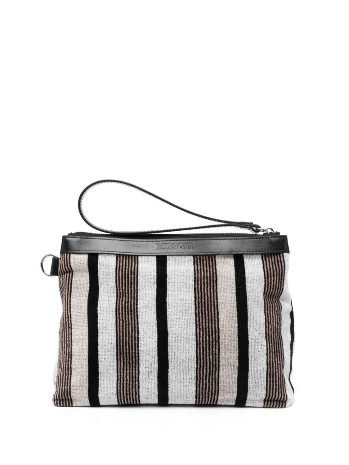 

Missoni Home полосатый несессер с тисненым логотипом, серый